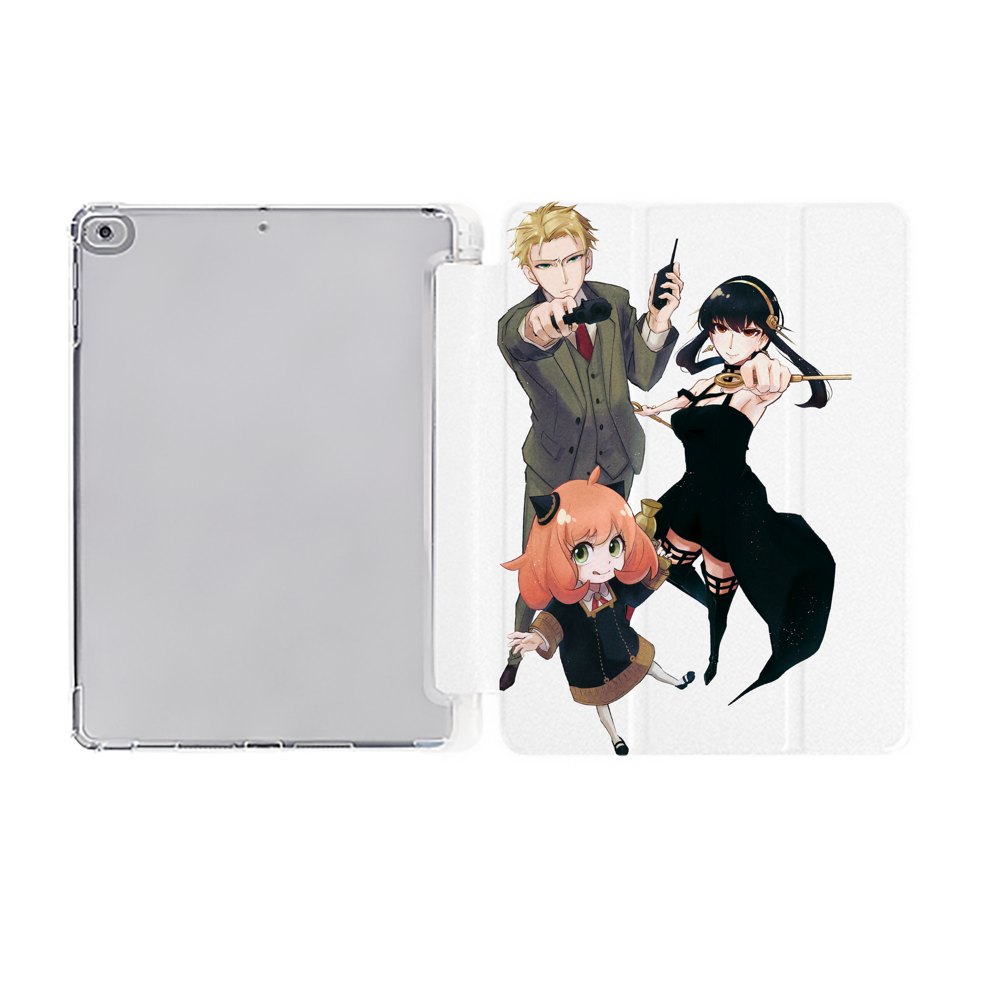 （画像用） SPY×FAMILY间谍家家酒 IPad ケース ペン収納付き 三つ折りスタンド PUレザー×シリコン 対応機種9.5/10.5/10.9インチ